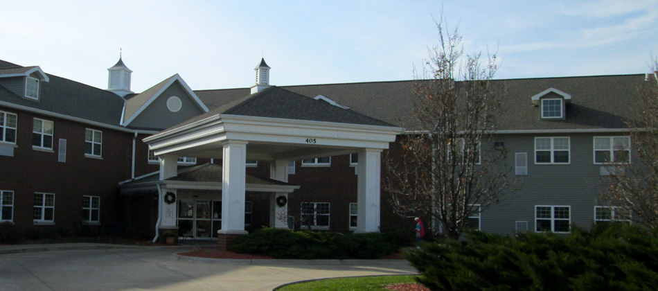 Front Entrance  & Driveway - Larger view -  HW of Aledo, IL